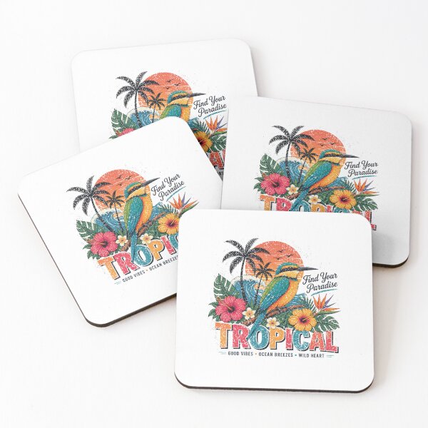 Item preview, Tropical Bird Paradise Sunset - Colorful Exotic Beach Vibes Design designed and sold by KymeraStudio25.