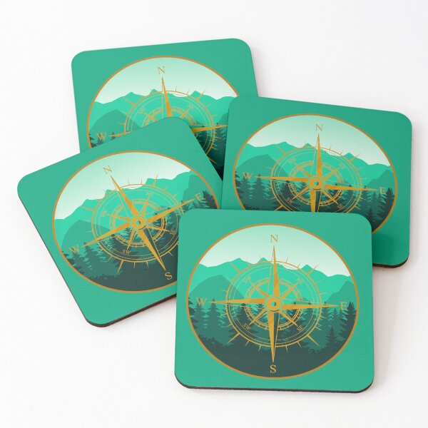 Item preview, Green Mountain Forest Compass Design designed and sold by Vileprint.