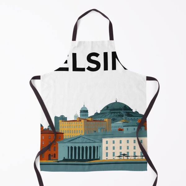 Item preview, Helsinki Finland – Retro City Skyline Travel Poster with Cathedral and Harbor designed and sold by OzzFrequency.