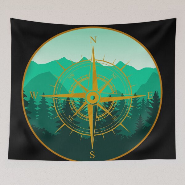 Item preview, Green Mountain Forest Compass Design designed and sold by Vileprint.