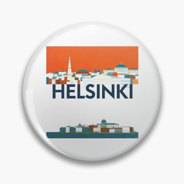 Item preview, Copy of Helsinki Finland – Retro City Skyline Travel Poster with Cathedral and Harbor designed and sold by OzzFrequency.