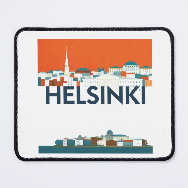 Item preview, Copy of Helsinki Finland – Retro City Skyline Travel Poster with Cathedral and Harbor designed and sold by OzzFrequency.