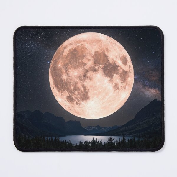 Item preview, Pink full moon in the night sky. designed and sold by Malisa345.