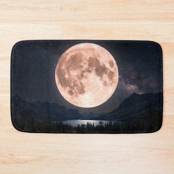 Item preview, Pink full moon in the night sky. designed and sold by Malisa345.