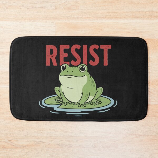 Item preview, Resist Cute Green Frog on Lily Pad designed and sold by Owcomm.