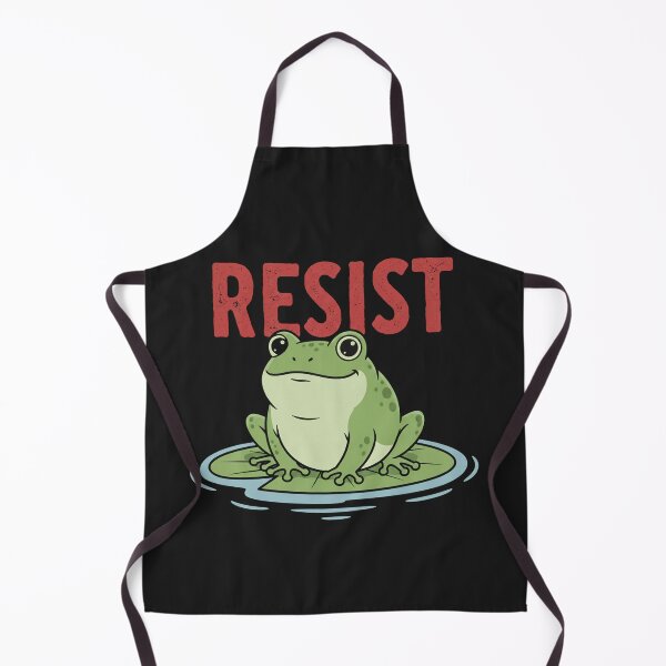 Item preview, Resist Cute Green Frog on Lily Pad designed and sold by Owcomm.