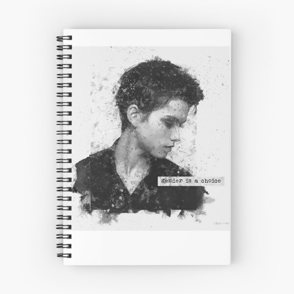 Item preview, Androgynous Portrait Black White Minimalist Art Print designed and sold by UBIK-ART.