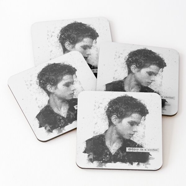 Item preview, Androgynous Portrait Black White Minimalist Art Print designed and sold by UBIK-ART.