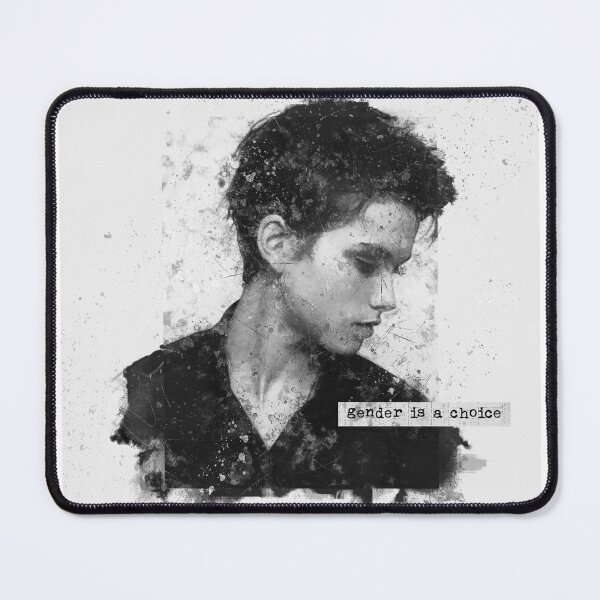 Item preview, Androgynous Portrait Black White Minimalist Art Print designed and sold by UBIK-ART.