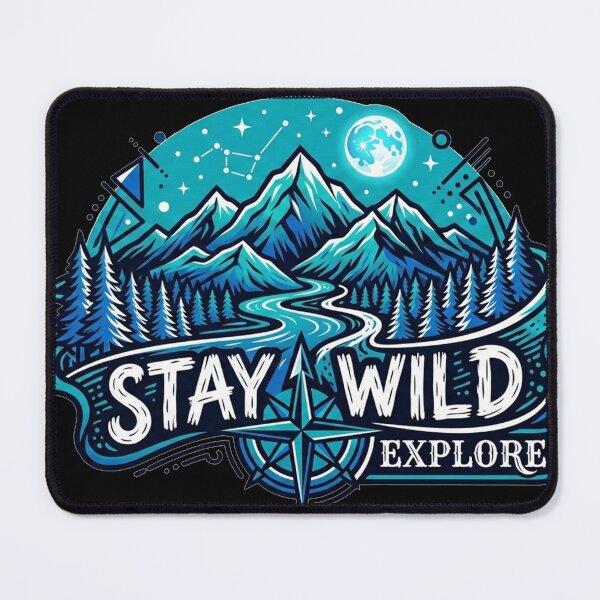 Item preview, Stay Wild Explore Mountain Compass Nature Adventure designed and sold by Owcomm.
