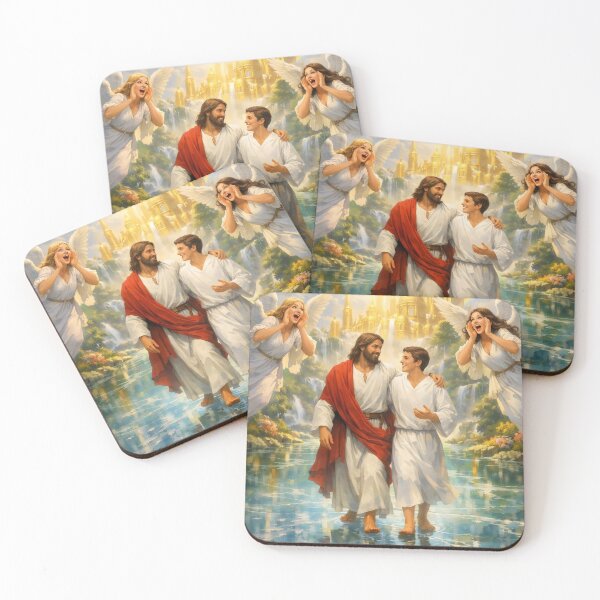 Item preview, Jesus Walking with Believer in Heaven | Revelation Inspired Art | White Robes Saints | Crystal Sea New Jerusalem | Christian Eternal Life Artwork designed and sold by stylishdzign.