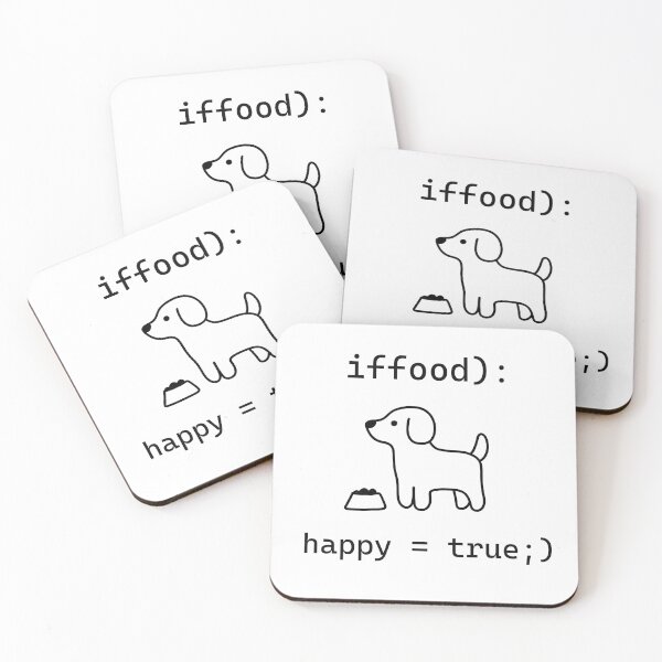 Item preview, If Food Happy True Funny Programmer Dog Art Print designed and sold by Code  Monkeys.