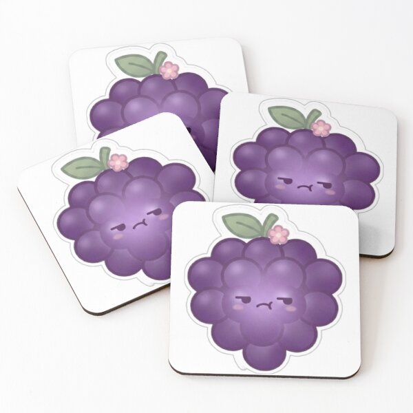 Item preview, Grape “ugh…” Kawaii Sticker – Cute Annoyed Mood Minimal designed and sold by Dakochaaan.