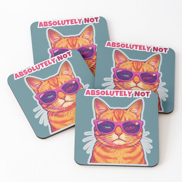 Item preview, Sassy Orange Cat Absolutely Not - Funny Grumpy Sunglasses Illustration designed and sold by ByAnad.