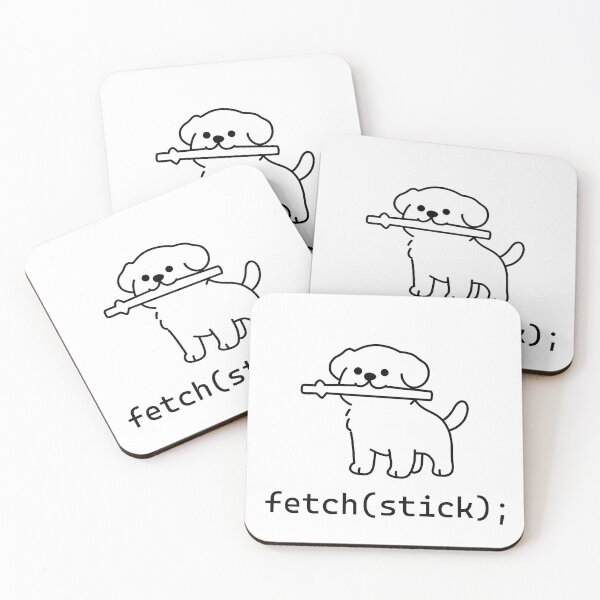 Item preview, Fetch Stick Funny Programmer Dog Art Print designed and sold by Code  Monkeys.