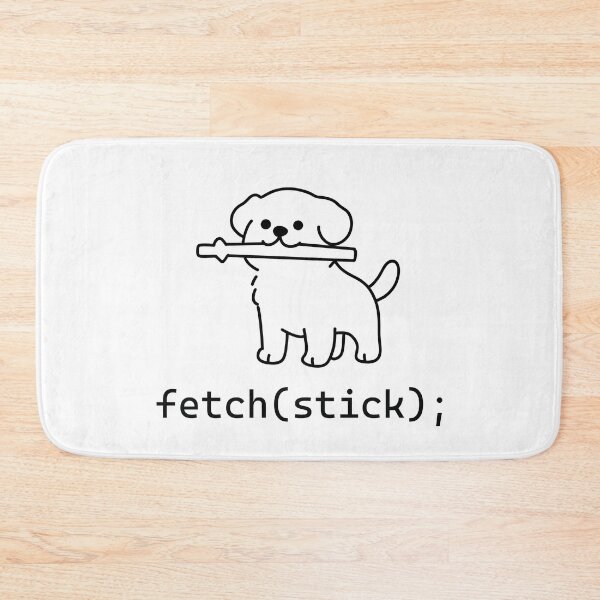 Item preview, Fetch Stick Funny Programmer Dog Art Print designed and sold by Code  Monkeys.