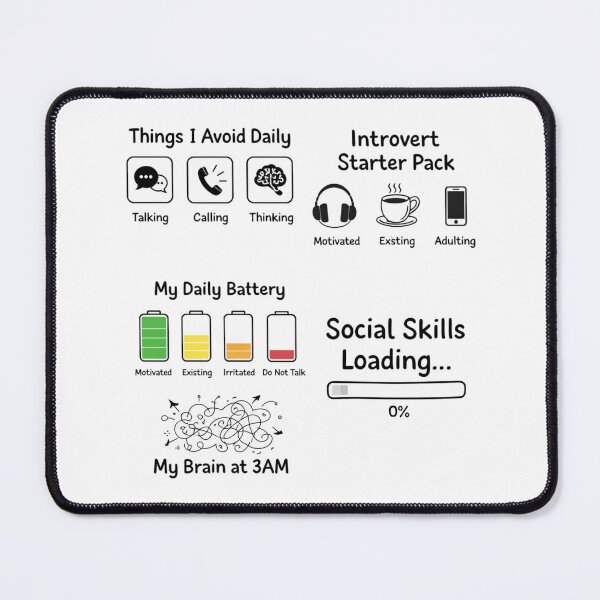 Item preview, Funny Introvert Life T-Shirts – Social Skills Loading Humor designed and sold by KDesignCrafts.