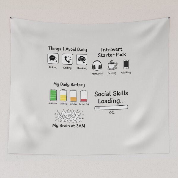 Item preview, Funny Introvert Life T-Shirts – Social Skills Loading Humor designed and sold by KDesignCrafts.