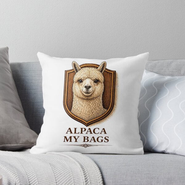 Item preview, Alpaca My Bags – Vintage Taxidermy Alpaca Pun Illustration designed and sold by Grand Illusions.