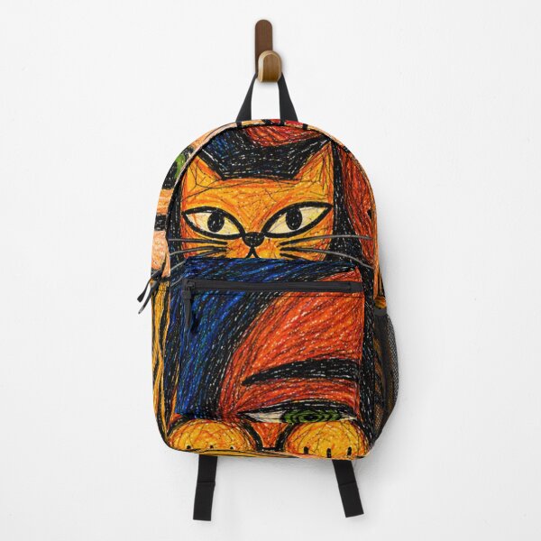 Item preview, Naive Cubist Cat Woman Portrait designed and sold by ZunZunArt.