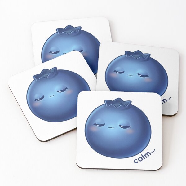 Item preview, Blueberry “calm…” Kawaii Sticker – Relaxing Minimal Aesthetic designed and sold by Dakochaaan.