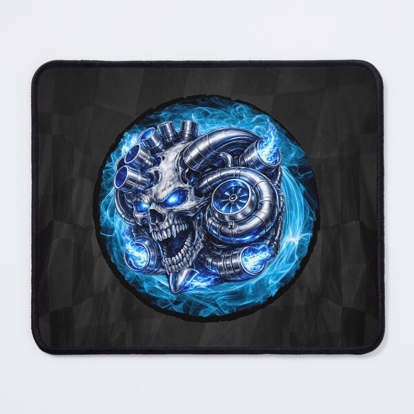 Item preview, Blue Turbocharged Racer Skull – Boosted Performance Engine Design designed and sold by artistwill.