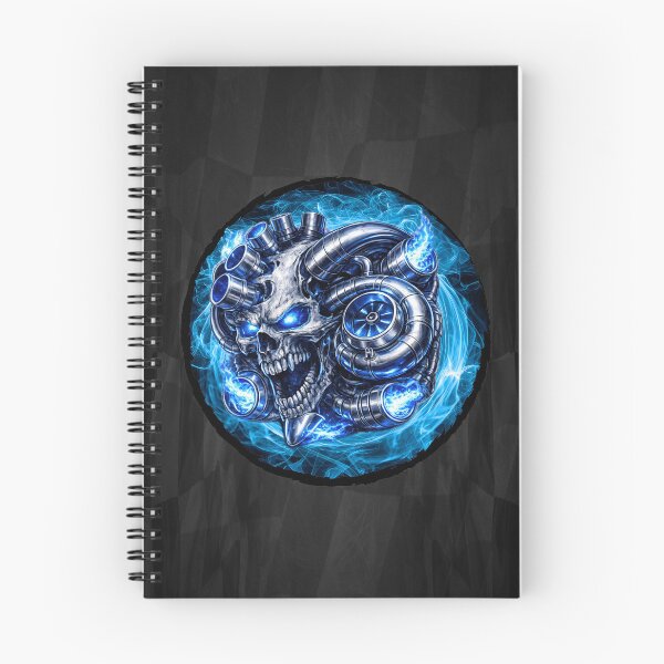 Item preview, Blue Turbocharged Racer Skull – Boosted Performance Engine Design designed and sold by artistwill.