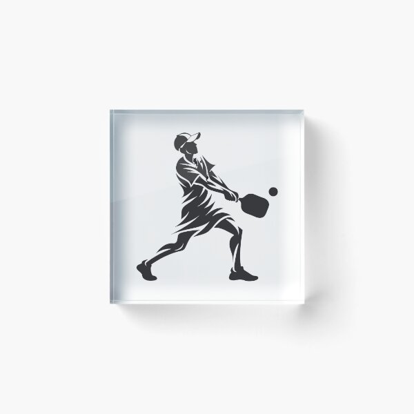 Artikelvorschau, Pickleball-Spieler-Aktion-Schwung-Silhouette-Aufkleber entworfen und verkauft von CutRootCo.