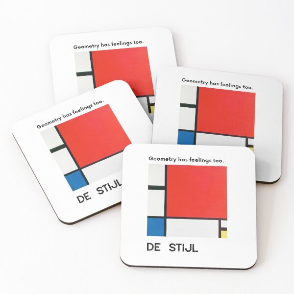Item preview, De Stijl Art T-Shirt | Geometry Has Feelings Too | Piet Mondrian Art History Gift | Minimalist Art Tee designed and sold by Meimiro.