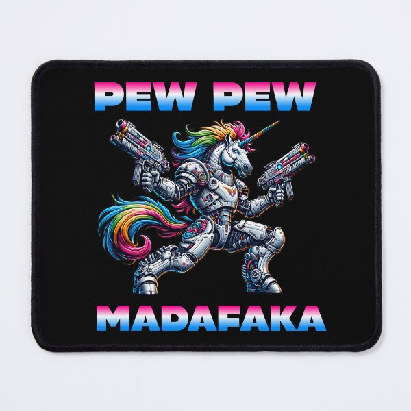 Item preview, Cyberpunk Unicorn Pew Pew – Rainbow Robot Unicorn with Guns Funny Edgy Sci-Fi Design designed and sold by EichStore.
