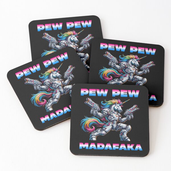 Item preview, Cyberpunk Unicorn Pew Pew – Rainbow Robot Unicorn with Guns Funny Edgy Sci-Fi Design designed and sold by EichStore.