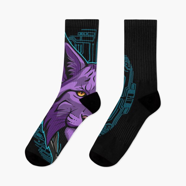 Item preview, Cyberpunk Lynx Neon Purple Futuristic Sci-Fi Wildlife designed and sold by el.azraq.
