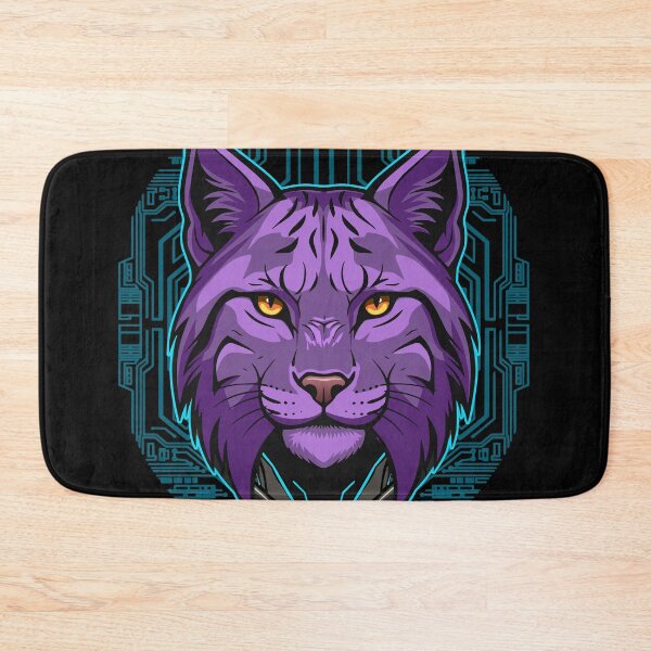Item preview, Cyberpunk Lynx Neon Purple Futuristic Sci-Fi Wildlife designed and sold by el.azraq.