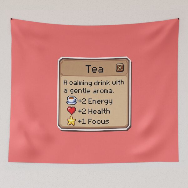 Item preview, Tea A Calming Drink With A Gentle Aroma. +2 Energy +2 Health +1 Focus Gaming RPG Gamer designed and sold by GrumpySableye.