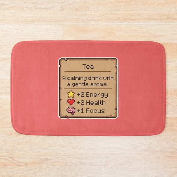 Item preview, Tea A Calming Drink With A Gentle Aroma +2 Energy +2 Health +1 Focus RPG Stats Gamer Tea Lover designed and sold by GrumpySableye.