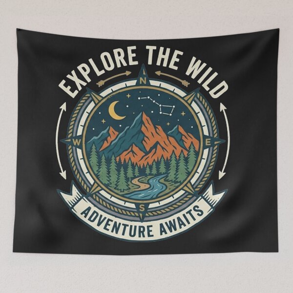 Item preview, Explore The Wild Adventure Awaits Compass Landscape designed and sold by Owcomm.