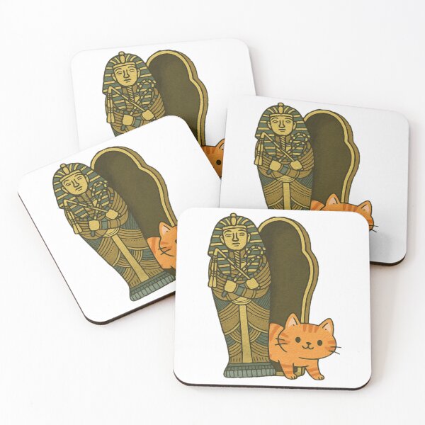 Item preview, Cat Hiding in Sarcophagus - Funny Egyptian Cat Art cartoon designed and sold by MythoWorldddd.