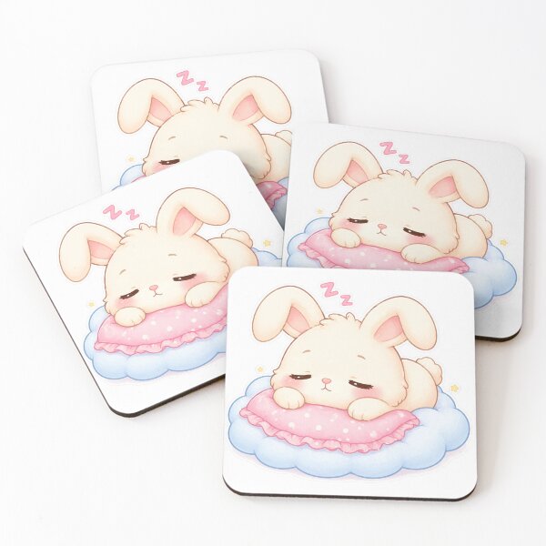 Item preview, Sleepy Cute Bunny Kawaii Cozy Mood Sticker Design designed and sold by Sadia  Jannat.