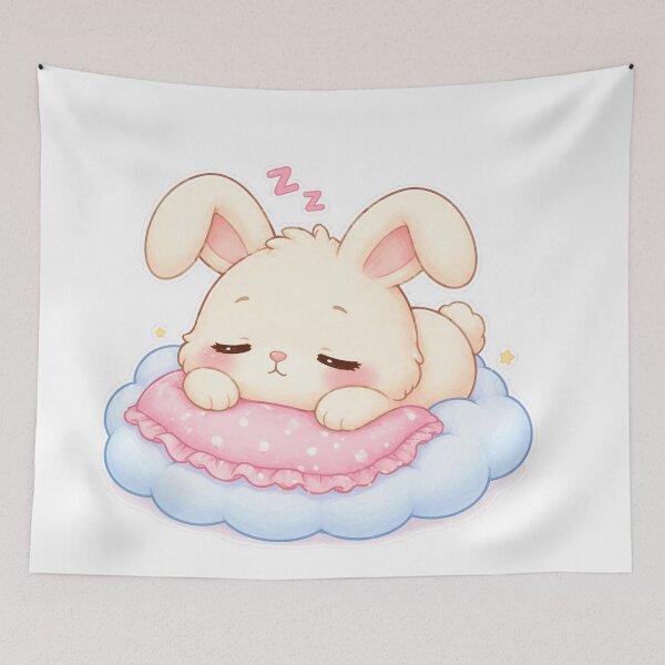 Item preview, Sleepy Cute Bunny Kawaii Cozy Mood Sticker Design designed and sold by Sadia  Jannat.