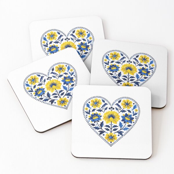 Item preview, Stand with Ukraine Traditional Petrykivka Heart Painting  designed and sold by Artycom.