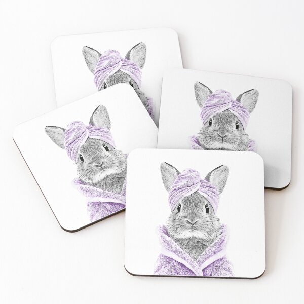 Item preview, Gentle Bunny in Purple Bathrobe and Turban designed and sold by PLisasPets.