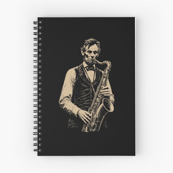 Item preview, Abraham Lincoln Playing Saxophone Vintage Sketch Art designed and sold by margamPagenberg.