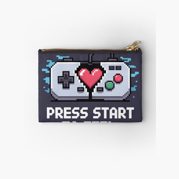 Item preview, Pulsa Inicio para sentir – Pixel Art Retro Gamer Heart designed and sold by Prithbyshop.