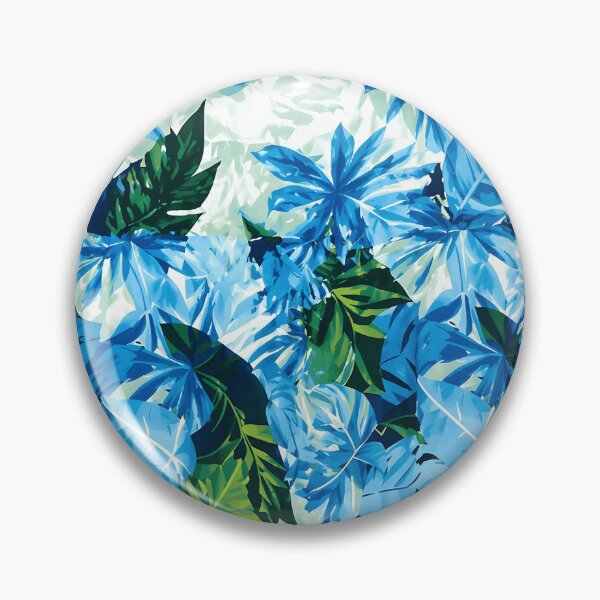 Item preview, Tropical Blue Leaves Seamless Summer Pattern designed and sold by blackBubble1.