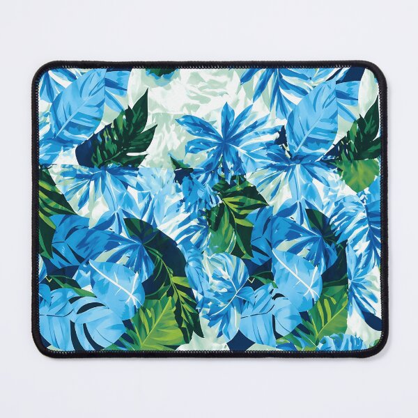 Item preview, Tropical Blue Leaves Seamless Summer Pattern designed and sold by blackBubble1.