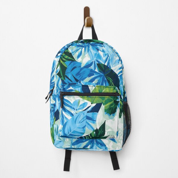 Item preview, Tropical Blue Leaves Seamless Summer Pattern designed and sold by blackBubble1.