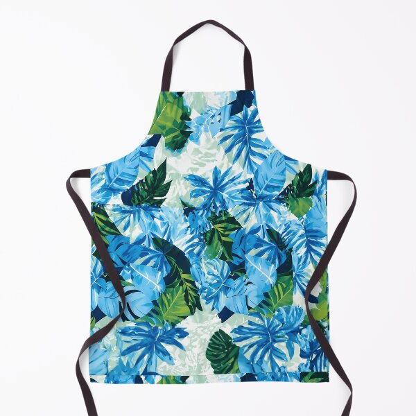 Item preview, Tropical Blue Leaves Seamless Summer Pattern designed and sold by blackBubble1.