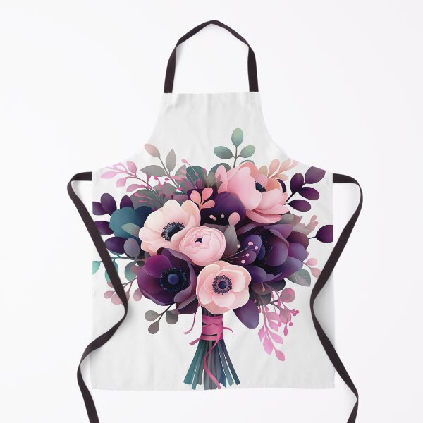 Item preview, Pink Purple Anemone Bouquet with Ribbon - Elegant Romantic Floral Art Print designed and sold by DesignArtist.ia.