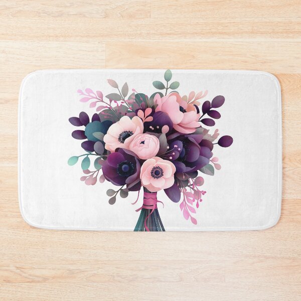 Item preview, Pink Purple Anemone Bouquet with Ribbon - Elegant Romantic Floral Art Print designed and sold by DesignArtist.ia.
