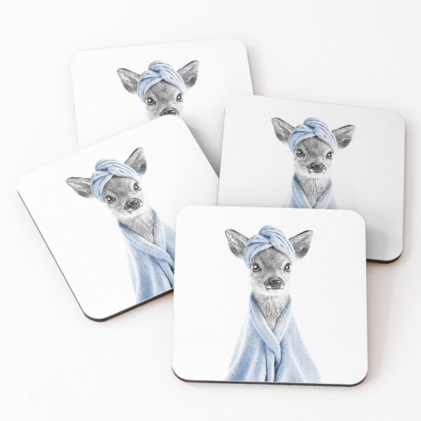 Item preview, Adorable Fawn in Blue Bathrobe and Spa Turban designed and sold by PLisasPets.